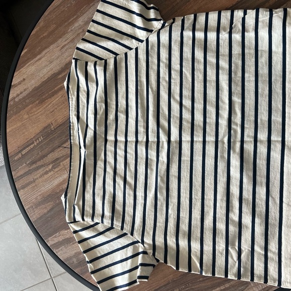 Madewell Cream and Navy Striped Tee - Picture 3 of 3